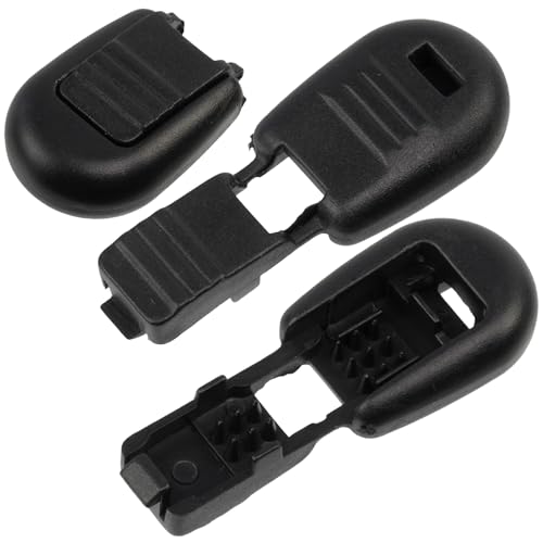 AERZETIX - Juego de 24 Terminales para cordón con cierre plegable 22mm - color negro - en plástico - puntas para cordones cuerdas cintas - ideal para costura manualidades creativas