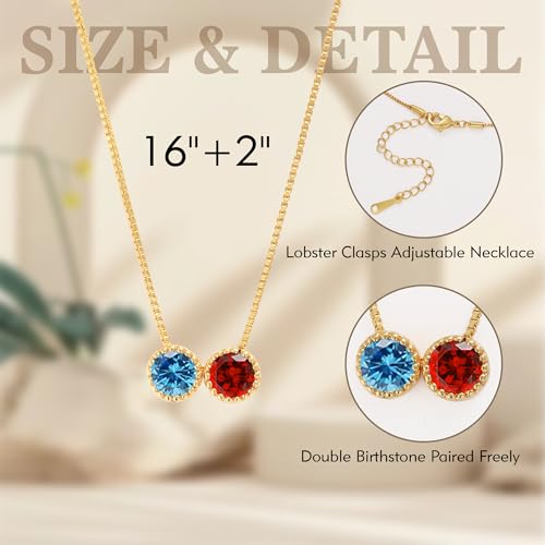 Birthstone-Necklace-for-Women-Birthday-Gifts-for-Women-14K-Gold-Necklaces-for-Teen-Girls-Dainty-1-to-12-Birthstone-Christmas-Gift-Stocking-Stuffers-Valentines-Mothers-Day-Jewelry