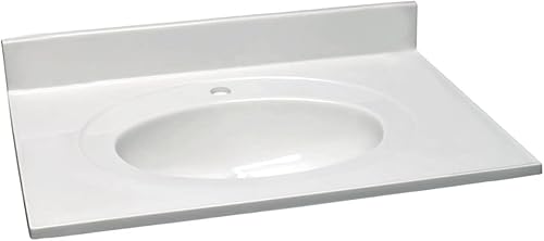 Miniatura 41 de Top de tocador de mármol cultivado de 49 pulgadas con protector contra salpicaduras, paquete mejorado, blanco - Design House, 554634