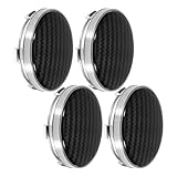 SHINEOFI 4 Stück Radnabenkappen 60mm Carbon Design Leichte Nabendeckel für Autofelgen Stoßfeste Radnabenabdeckung Einfache Montage Schutz vor Kratzern