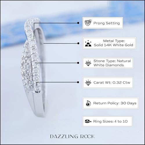 Dazzlingrock Collection 0.32 Cttw Round White Diamond Contour Wedding Band for Her in 14K Solid Gold4