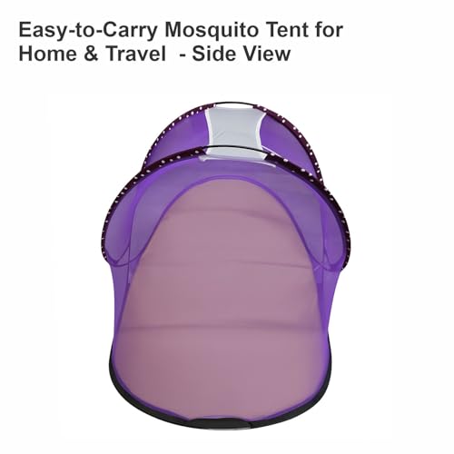 Image of Healthgenie Foldable Mosquito Net for Single Bed, Pop-Up Insect Net with Frame, Portable & Breathable Mesh Canopy for Home & Travel Use (Multicolour- Assorted)