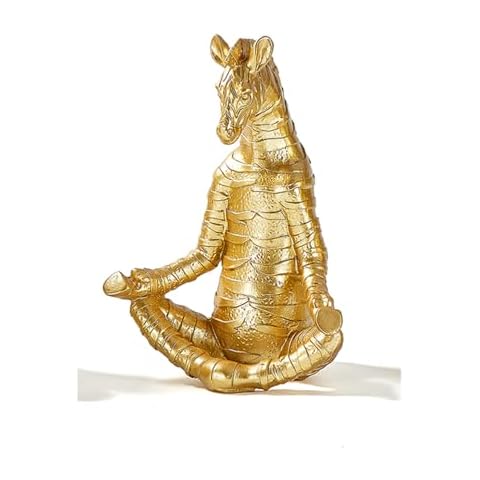 OTARTU Zebra Meditation Yoga Decor, Gold Zebra Meditating Animal Decorations, Zen Yoga Resin Zebra Statue for Home Office Decorations (Meditation) Cover