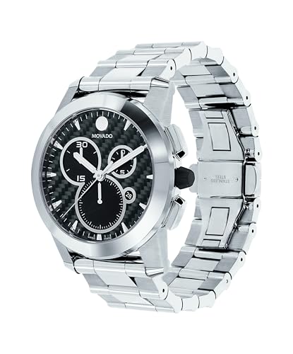 Movado Vizio Men's Sport Watch - Swiss Quartz Chronograph Movement, Stainless Steel Link Bracelet - 5 ATM Water Resistance - Luxury Fashion Timepiece for Him - 44.5mm2