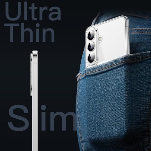 Image of JETech Magnetic Slim Cover Case for Samsung Galaxy S26, Compatible with MagSafe, Camera Lens Full Protection, Ultra-Thin Lightweight Clear Minimalist Protective Phone Cover (Clear)