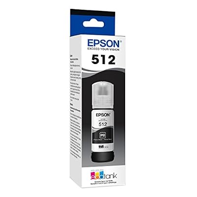 Epson T512 EcoTank Ink Ultra-high Capacity Bottle Photo Black (T512120-S) for Select EcoTank Printers (Pack of 2)