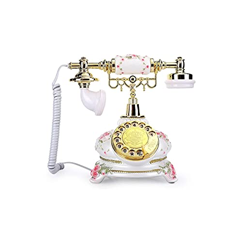 Teléfono fijo retro vintage con cable para escritorio miniatura 1