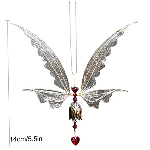 Campanas de viento de mariposa para revivir patios apagados con melodías y color rojo 5