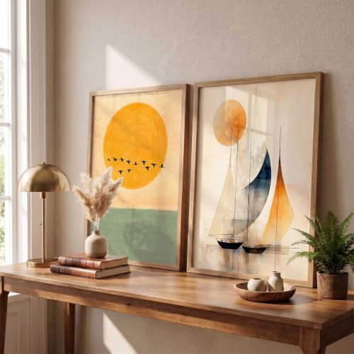 Image of kotart Modern frame Art Home Decoration Paintings With Frame For Living Room Bed Room Hotel Wall Decor Digital Reprint Set of 2 (10X13 inch)