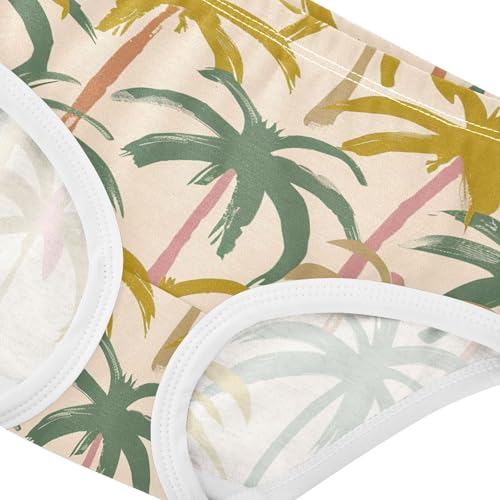 Tropical Oalm Retro Toddler Underwear Custom 2t Cotton Girl Panties Cute Bright Briefs Girls Undies4