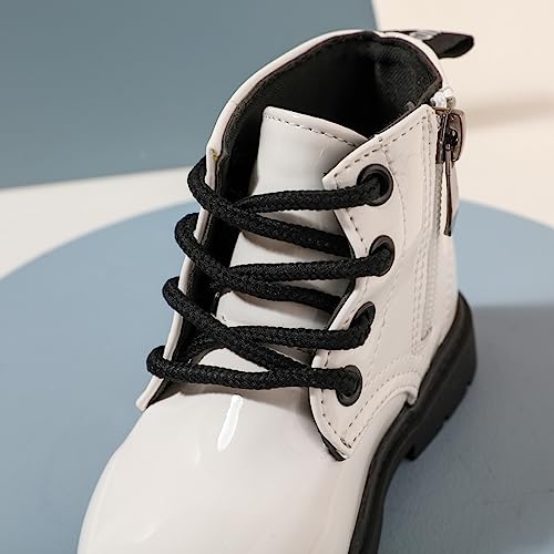 PATPAT Boys Girls Boots Waterproof Lace Up Kids Cowboy Boots Toddler Boots With Side Zipper for Toddler/Little Kid/Big Kid4