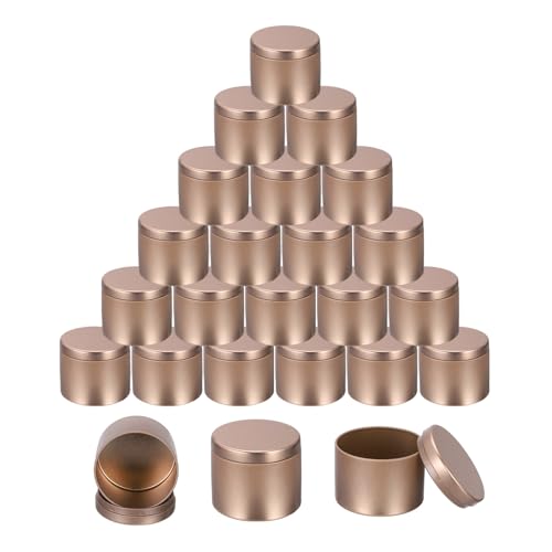 MECCANIXITY 24pcs 4oz Candle Tins, Candle Jars Empty Containers with Lids for Making Candles, Rose Gold by MECCANIXITY - Used condition - CA$36.24
