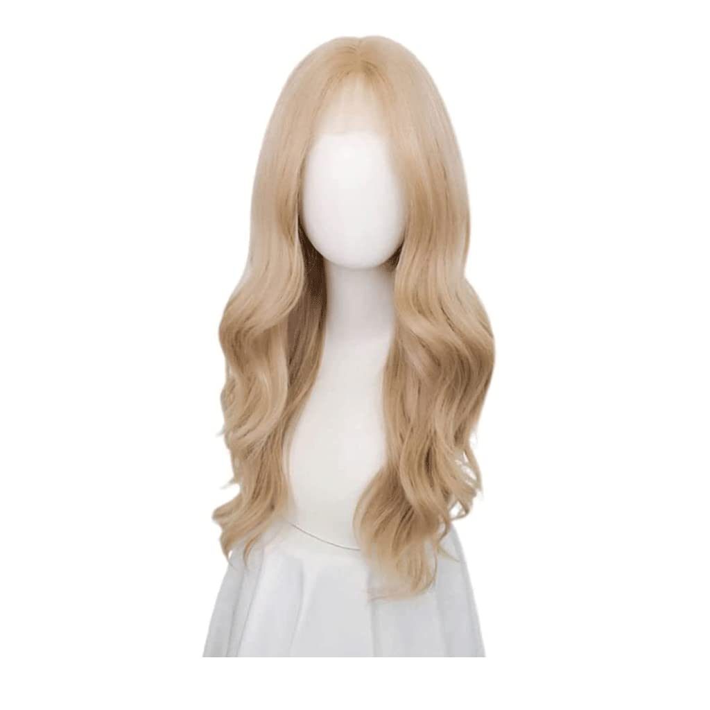 LIOONS Parrucca realistica Parrucche da Donna alla Moda Parrucca ondulata riccia con frangetta Parrucca Sintetica Resistente al Calore 26 "/ 65 cm Adatto per Ragazze Uso Quotidiano Eleganza Naturale