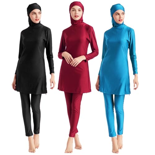 Burkini negro Medium de cobertura completa con hiyab para natación modesta 5