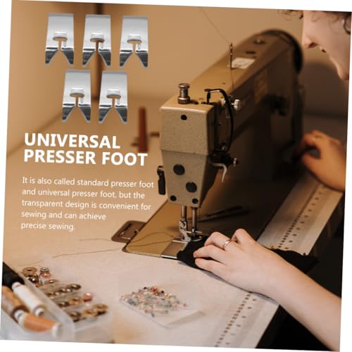 5 Piezas Pies Prensatelas Metálicos Multifuncionales para Máquina de Coser miniatura 6