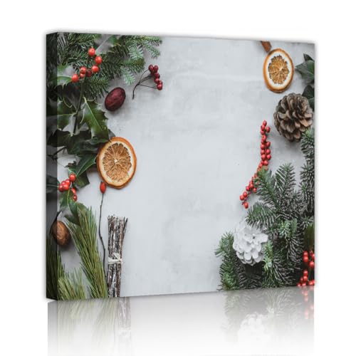 Toile Vert de Noël TOANGWALL 50x50cm pour Rénover une Décoration Murale