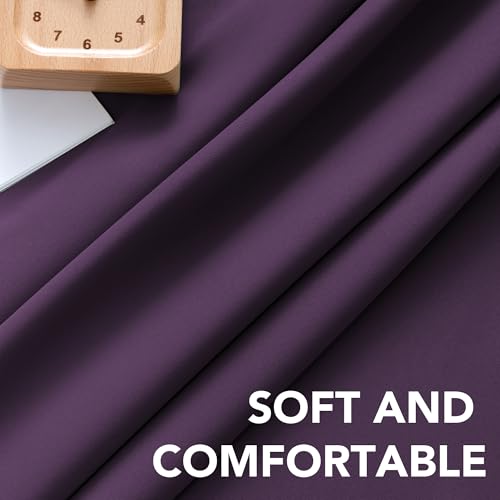 Image of H.VERSAILTEX Blackout Curtains Thermal Insulated Window Treatment Panels Room Darkening Blackout Drapes for Living Room Back Tab /Rod Pocket Bedroom Draperies, 52 x 84 Inch, Plum Purple, 2 Panels