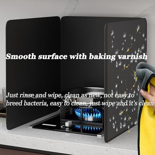 Protector contra salpicaduras de cocina plegable de acero inoxidable para estufa de 3 lados 4