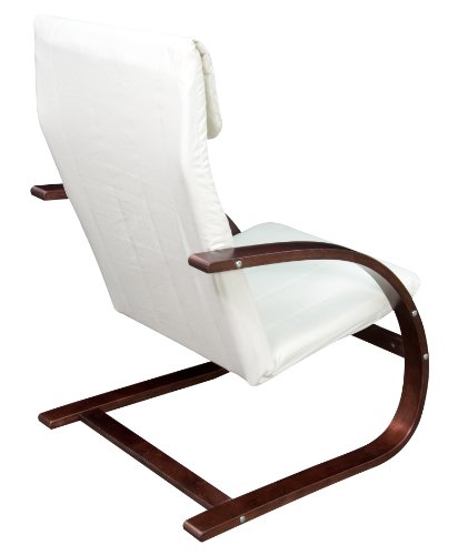 Niche Mia Bentwood Reclining Lounge Chair, 26.5"Wx28"Lx39.5"H, Mocha Walnut/Beige #TOP4