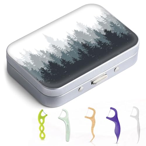 Image of Gerkia Portable Dental Floss Bag - Easy to Store Floss Picks Perfect for Travel, Hotels, Dinners, Appointments, ink tree, 1 Foot (Pack of 1)