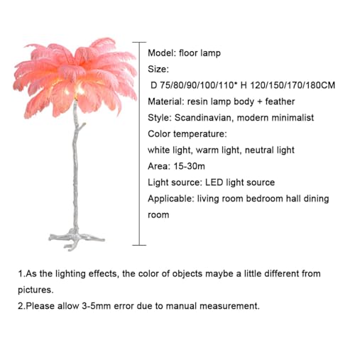 Lámpara de pie LED de plumas para crear un ambiente acogedor en el dormitorio 5