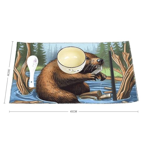 Lot de 6 sets de table antidérapants imperméables cuisine salle à manger