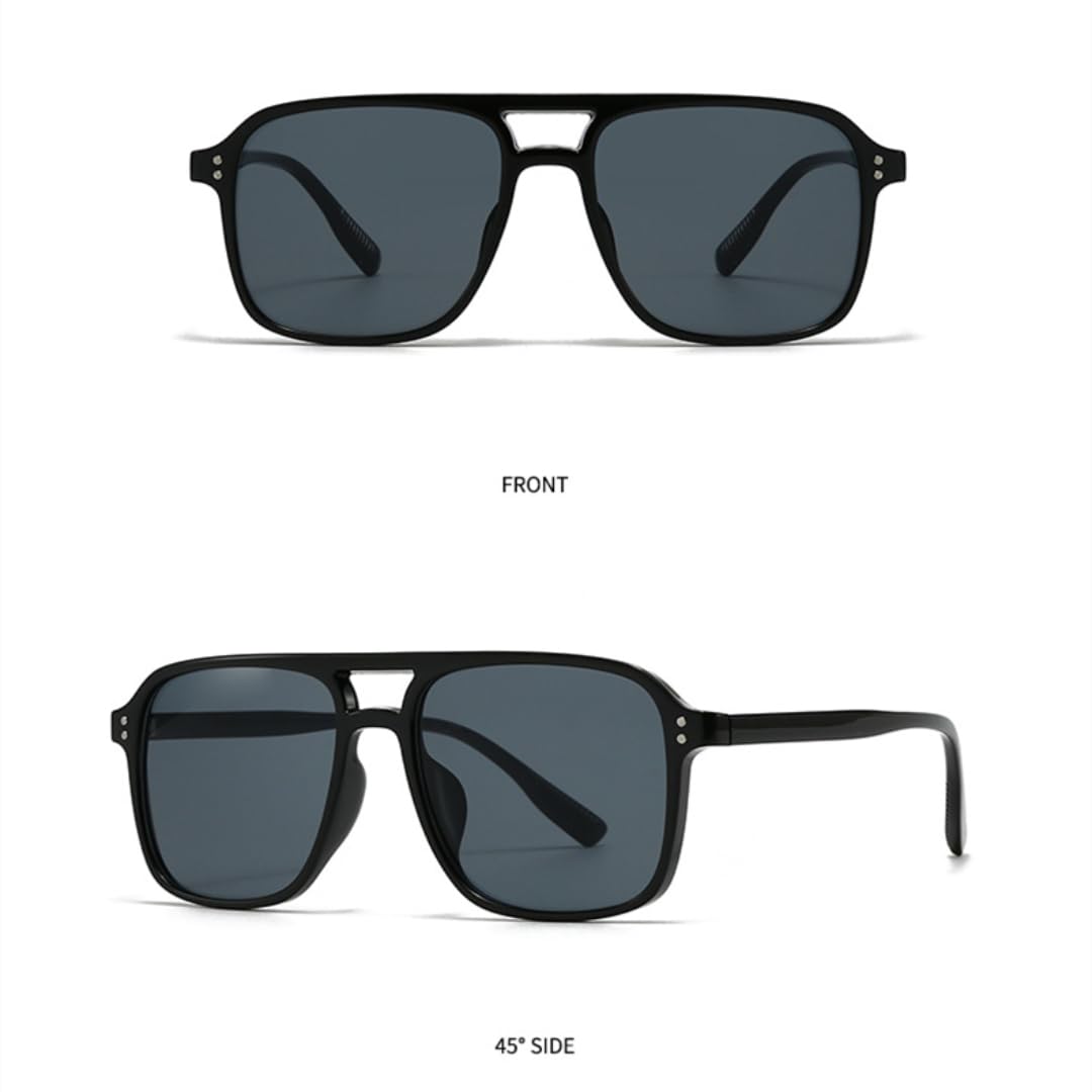Lunettes de soleil rétro à double pont pour femmes, imprimé léopard, verres dégradés, protection UV400.