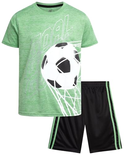 Image of Pro Athlete Active Boys Short Sets - 2 Piece Performance Crewneck Short Sleeve T-Shirt and Shorts Boys Athletic Sets (8-16)