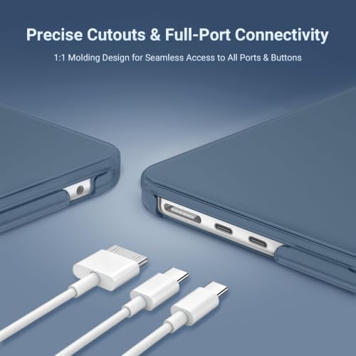 Image of MOSISO Compatible with MacBook Air 13 inch Case M5 2026 M4 2025 M3 M2 2024-2022 A3449 A3240 A3113 A2681,Hard Shell&Keyboard Cover&Screen Film&Pouch for MacBook Air 13.6 inch Case, Steel Blue