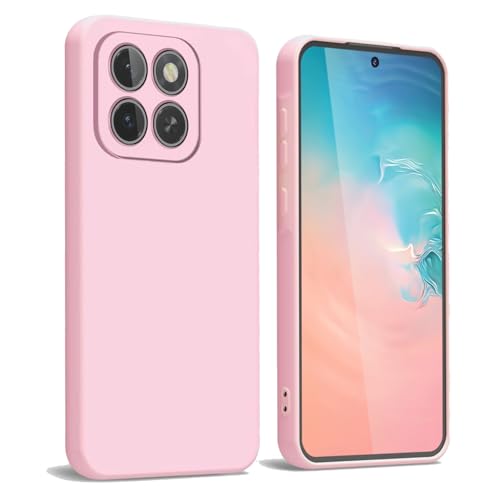 WBWONE Funda para Huawei Honor X8C, Suave TPU Silicona Carcasa con Forro de Tela Protectora Antigolpes Caso Resistente a los Arañazos - Rosa