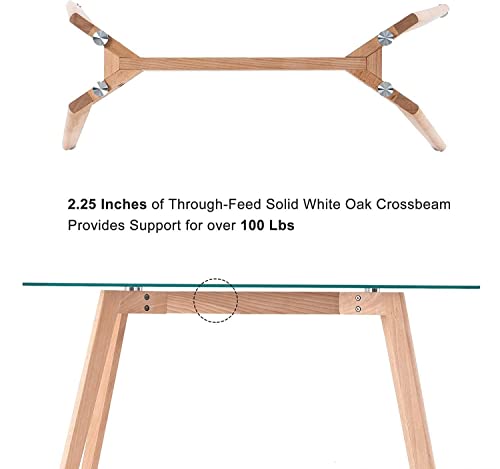 Ivinta Small Glass Desk, Modern Study Writing Desk, Simple Mini Computer Desk For Work Office Small Spaces, Narrow Tempered Glass Top Lamp Desk, 40 Inch #TOP4