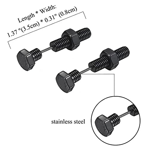 Stainless Steel Screw Stud Earrings for Men