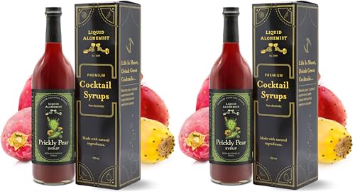 Image of Liquid Alchemist Prickly Pear Syrup for Cocktails - Real Ingredients Make our Mixer Perfect for a Summer Cocktail and Margarita Mix - Vegan & Non-GMO (25.4 oz) (Pack of 2)