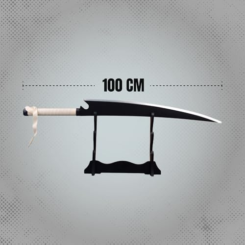 Image of OFFO Ichigo Zangetsu Shikai Katana Replica - 100cm Cleaver-Style Zanpakuto Sword from Bleach Anime - Ichigo Kurosaki's First Blade for Cosplay, Collectors, Display & Gifting