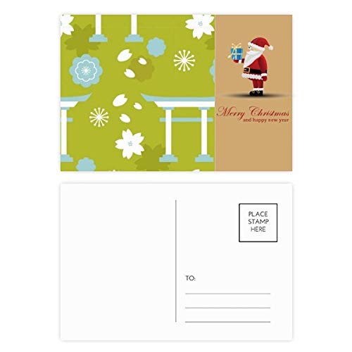 Cartes de Noël japonais bleu blanc vert en papeterie haut de gamme