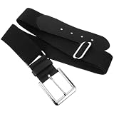 INOOMP Cinturón Cómodo y Resistente para Hombres y Atletas Ajustable de Béisbol Tela Elástica Negra para Uniforme de Béisbol y Uso Diario