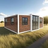 Tiny Home - Casa de contenedores prefabricada con 2 dormitorios, baño y cocina, casa pequeña plegable móvil para vivir para adultos, casas modulares prefabricadas para la venta, solución portátil