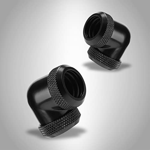 Computer-Wasserkühlungsarmaturen, 14 Mm Außendurchmesser, DIY 90-Grad-Winkel, Dual-Hartrohr-Rohrverbinder für PC, Plattierte Messingarmatur, Hervorragende Wärmeableitung, mit