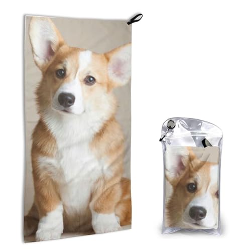 おかしい コーギー 犬柄 速乾吸水ビーチ旅行タオル 瞬間吸水ビッグフェイスタオル ホテル業務四季通用タオル