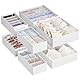 SONGMICS Unterwäsche-Organizer 8er Set, Schubladen-Organizer faltbar, Ordnungssystem Kleiderschrank, Aufbewahrungsbox Schrank, Stoffboxen Aufbewahrung, für BHs Socken Krawatten, wolkenweiß RUS008W01