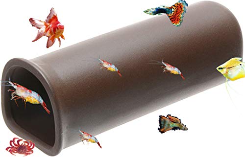 Image of Saim Aquarium Decorations Pleco Cave, Betta Fish Ceramic Cave Decor Hideout, Fish Shrimp Breeding Caves Aquarium Rocks for Shrimp Cichlid Hiding Breeding - Large