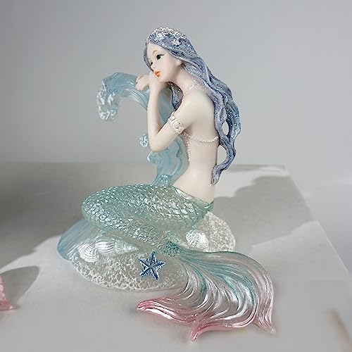 Figura Decorativa Sirena de Resina Transparente 4.72 Pulg miniatura 1