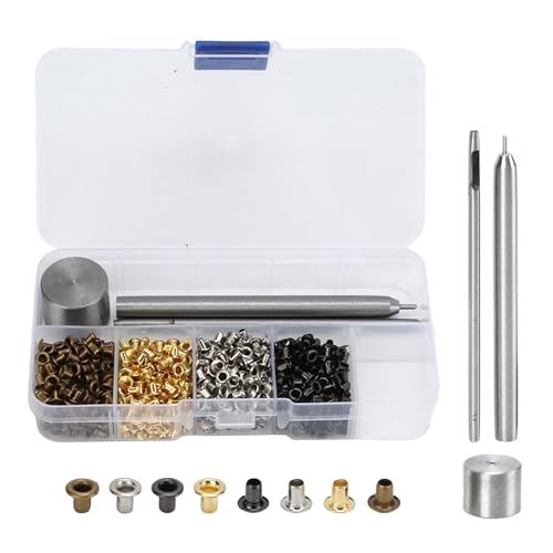 800Pcs 2mm Grommet Kit Assorted Colors Mini Metal Shoe Eyelets Grommet Set with Punch Pliers Tool and Storage Box for Shoelaces Clothes Crafts Bag DIY Project