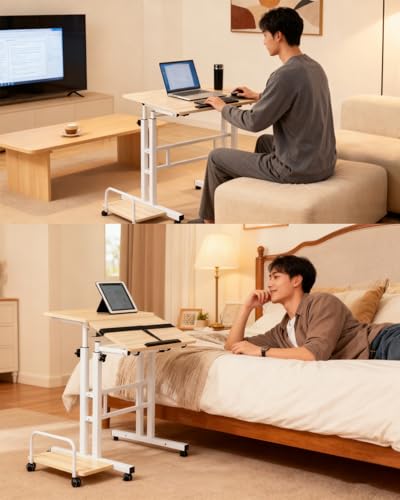 Poste de travail debout roulant réglable en hauteur bureau mobile - 8