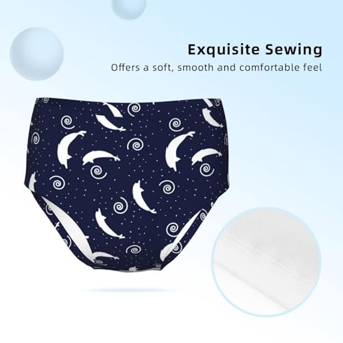 Dolphins Silhouettes Girls' Underwear Soft Cotton Little Girls Panties Comfort Briefs3
