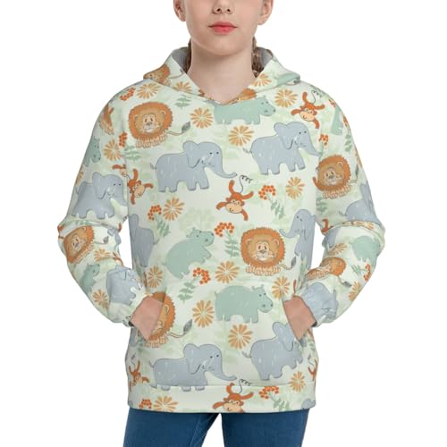 Bears in Playful Cartoon Style Kid Hoodies Boys Sweatshirts Girls Pullover with Pocket
