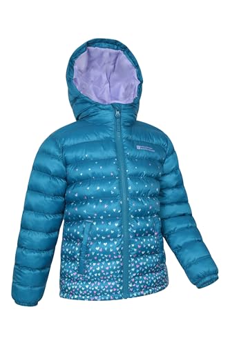 Mountain Warehouse Mountain Warehouse Seasons Steppjacke für Kinder - Ultraleichte, warme, wasserdichte Steppjacke. Jungen & Mädchen Winterjacke mit Kapuze & Reißverschluss Aquamarin Kinder 98 EU (2-3 Jahre) - Produktansicht 3 | TV | Video | Foto
