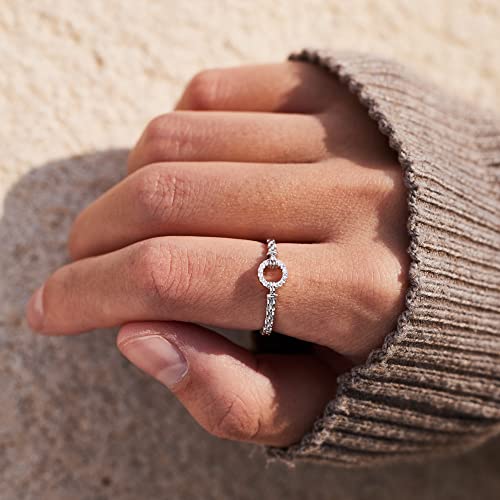 Storyjewellery Daughter Ring, Daughter Gift, 925 Sterling Silver Rings For Daughter, Circle Ring For Daughte, Pavé Open Circle Ring For Daughter, Gifts For Daughter (Us Size 07) #TOP3