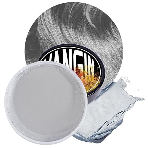 Tinte temporal para el pelo, tono de pelo para hombres y mujeres, Pomada de peinado natural, cera para fiestas, cosplay y Halloween, Navidad, crema temporal para tinte de pelo (100 g, gris)
