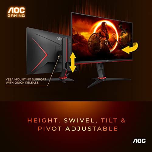 Image of AOC 27G2S 27 inch Gaming Monitor, Full HD 1920x1080, 165Hz 1ms, G-SYNC Compatible, 3-Year Zero-Bright-Dot, Black